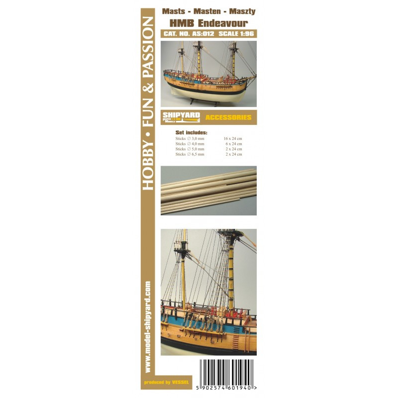 Accesories for making Masts and Yards HM Bark Endeavour