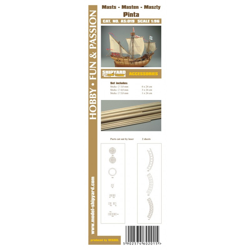 Accesories for making Masts and Yards Pinta