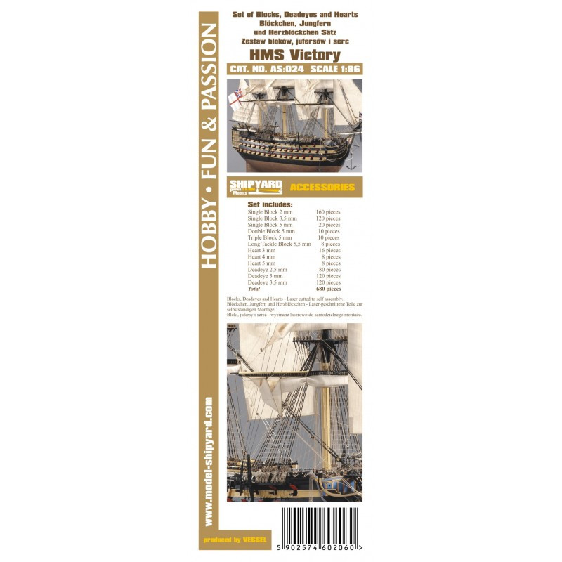 Blöckchen, Jungfern und Herz Set HMS Victory